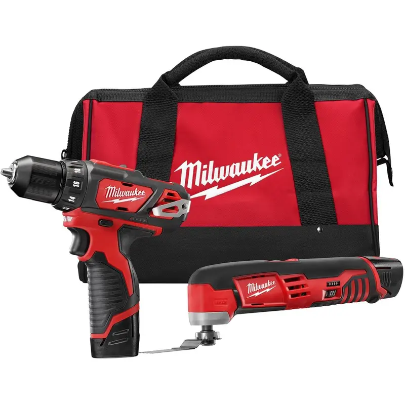 Milwaukee 2495-22 M12 Cordless Multi-Tool + Drill Driver 2-Tool Combo Kit