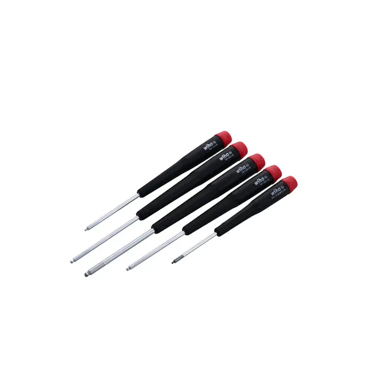 Wiha 26491 5-Piece Precision Ball End Hex Screwdriver Set, Metric
