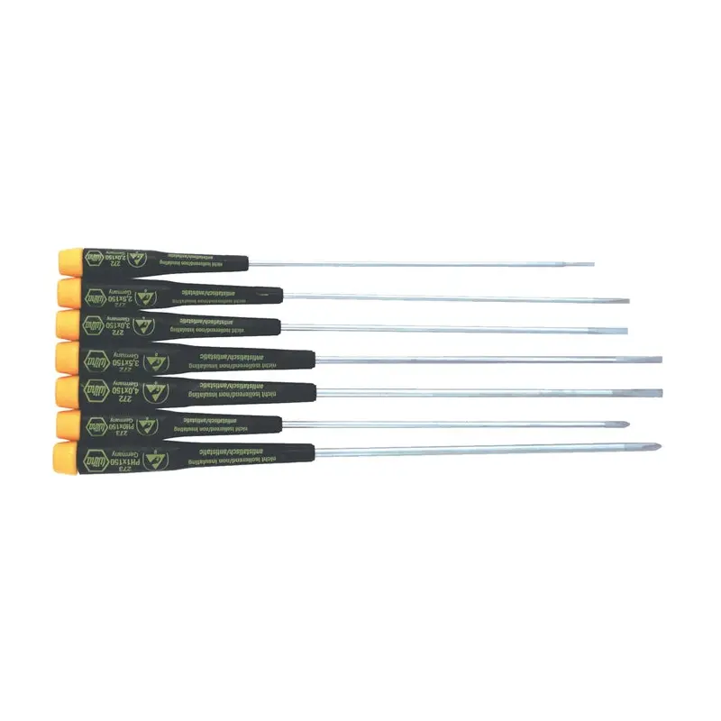 Wiha 27393 7-Piece ESD Safe Precision Extra Long Screwdriver Set