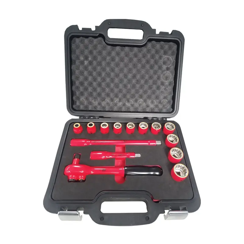 Wiha 31792 14-Piece Insulated Socket Set 1/2 in. Drive, SAE