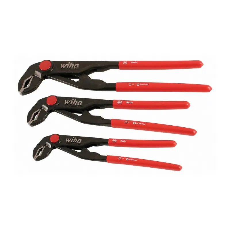 Wiha 32669 3-Piece Classic Grip V-Jaw Tongue and Groove Pliers Set