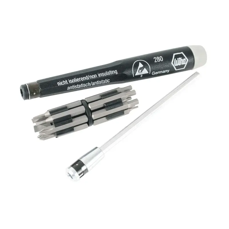 Wiha 75095 System 4 ESD Safe Slotted/Phillips/Hex Metric Micro Bit Set
