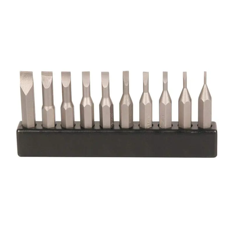 Wiha 75984 Micro Bit Slotted 10 Pack