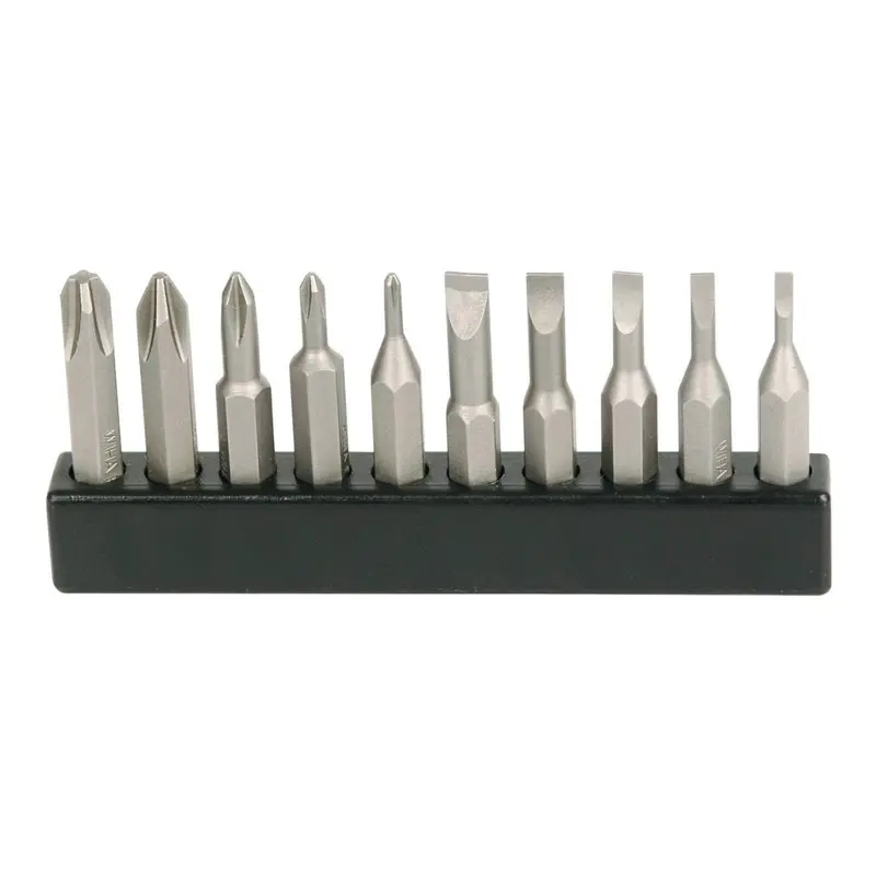 Wiha 75987 Micro Bit Slotted and Phillips 10 Pack