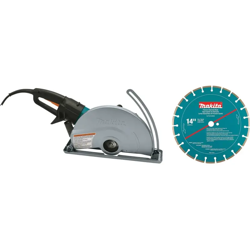 Makita 4114X Corded 14" SJS Electric Angle Cutter, with 14" Diamond Blade