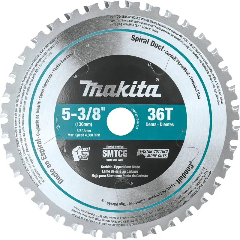 Makita B-64179 5-3/8" 36T Carbide-Tipped Saw Blade, Metal