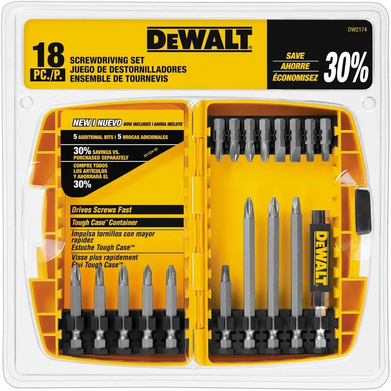 DeWalt DW2174 18-Piece Screw Driving Set with Drive Guide and Case