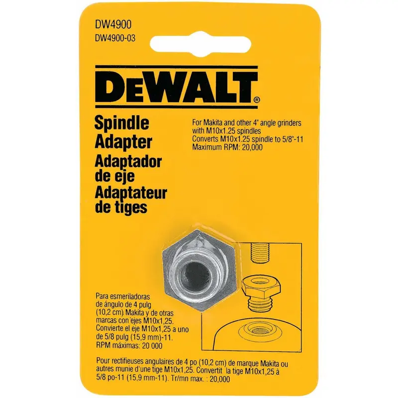 DeWalt DW4900 5/8-inch to 11-inch Arbor Adapter for M10 x 1.25 Spindle