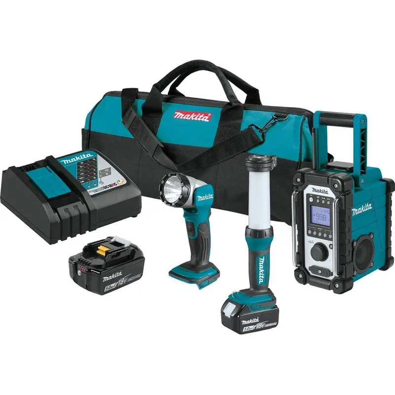 Makita XT338T 18V LXT Lithium-Ion Cordless Emergency Preparedness 3-Pc. Combo Kit (5.0Ah)