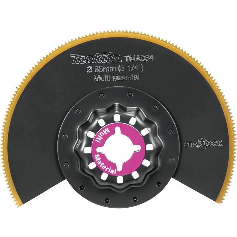 Makita B-67125 Starlock Oscillating Multi-Tool 3-1/4" Bi-Metal Round Segmented Saw Blade with Titanium Tooth Coating