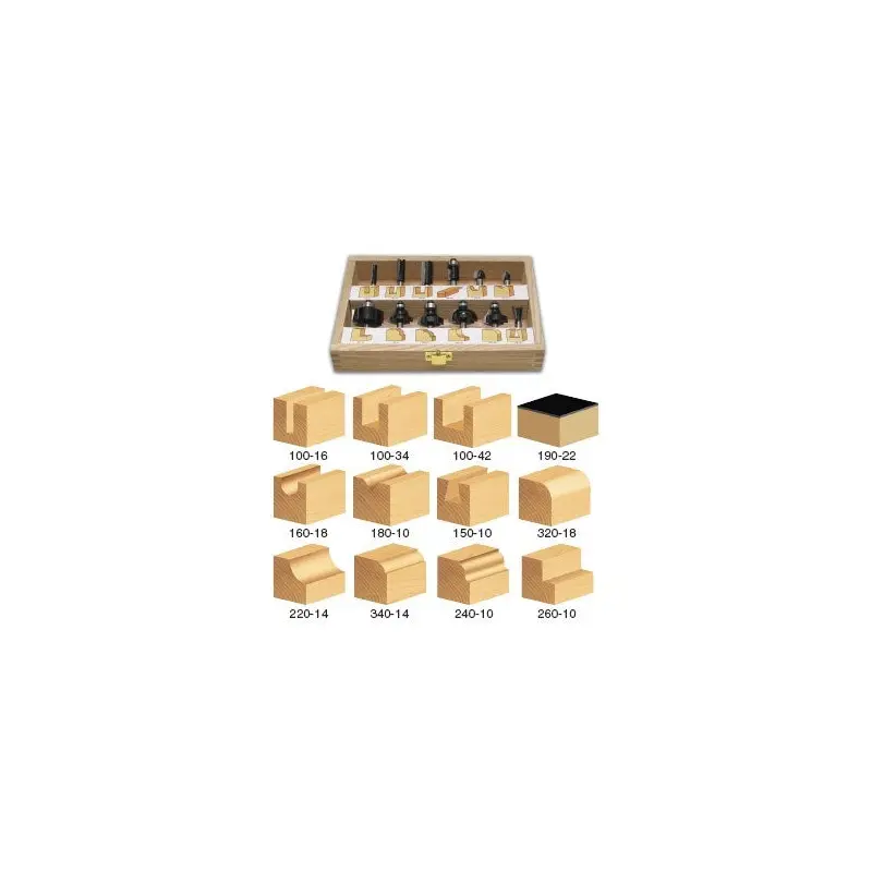 Timberline TRS-120 12-Piece All-Purpose 1/4" Shank Router Bit Set