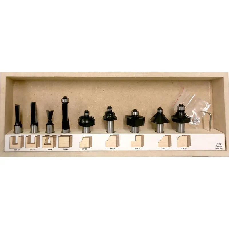 Timberline TRS-170 11-Piece 1/2" Shank Router Bit Starter Set