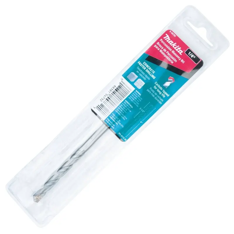 Makita B-68769 1/4" x 4" Carbide Tipped Percussion Masonry Hammer Drill Bit