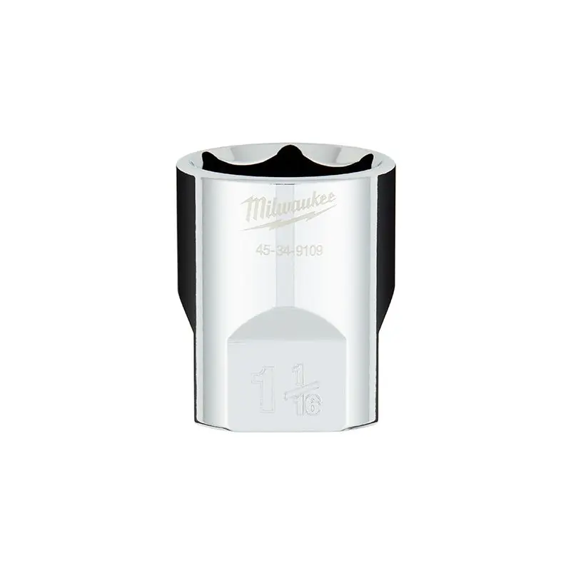 Milwaukee 45-34-9109 1/2" Drive 1-1/16" SAE 6-Point Socket with FOUR FLAT Sides