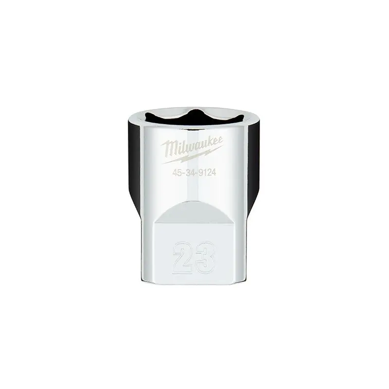 Milwaukee 45-34-9124 1/2" Drive 23mm Metric 6-Point Socket with FOUR FLAT Sides