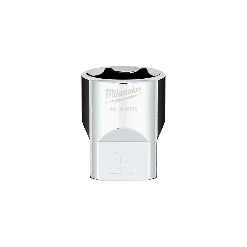 Milwaukee 45-34-9125 1/2" Drive 24mm Metric 6-Point Socket with FOUR FLAT Sides