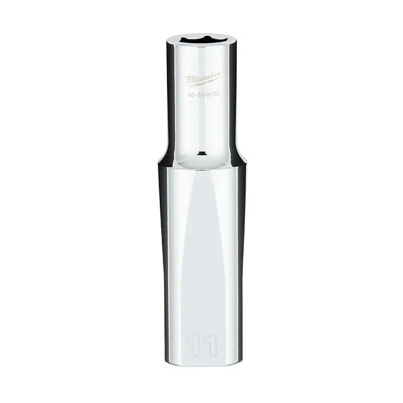 Milwaukee 45-34-9135 1/2" Drive 11mm Metric 6-Point Deep Socket with FOUR FLAT Sides