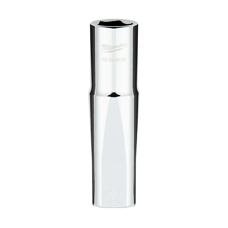 Milwaukee 45-34-9138 1/2" Drive 14mm Metric 6-Point Deep Socket with FOUR FLAT Sides