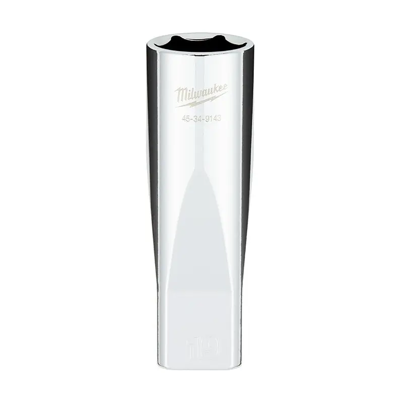 Milwaukee 45-34-9143 1/2" Drive 19mm Metric 6-Point Deep Socket with FOUR FLAT Sides