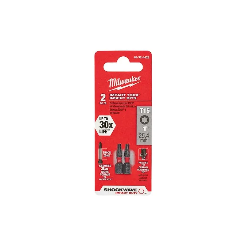 Milwaukee 48-32-4428 Shockwave 1-Inch T15 Impact Bit, 2-Pack