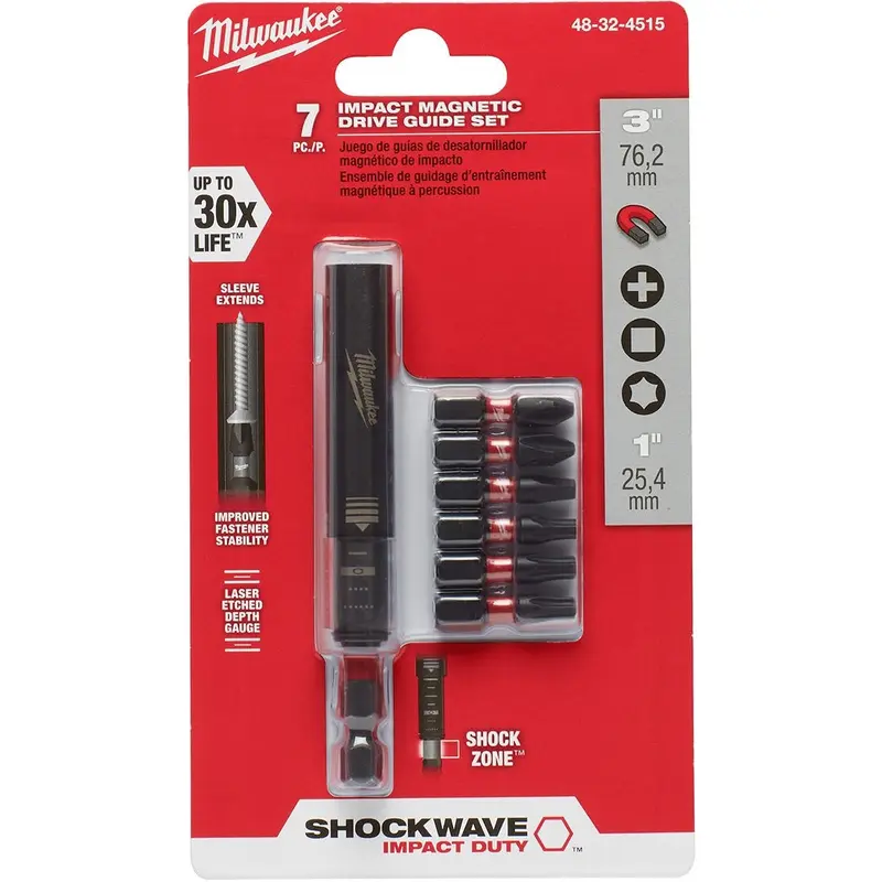 Milwaukee 48-32-4515 Shockwave Impact Magnetic Drive Guide Set, 74-Pieces