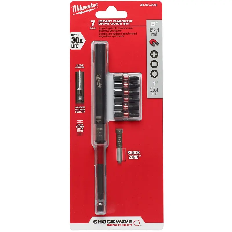 Milwaukee 48-32-4518 Shockwave 7-Piece  Impact Magnetic Drive Guide Set