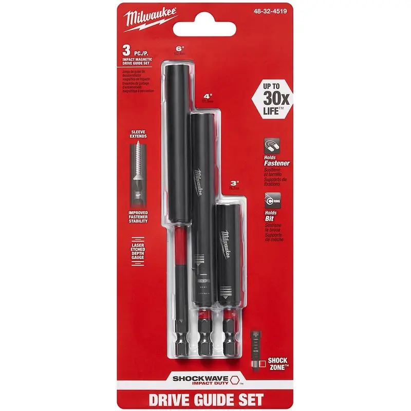 Milwaukee 48-32-4519 Shockwave 3-Piece  Impact Magnetic Drive Guide Set