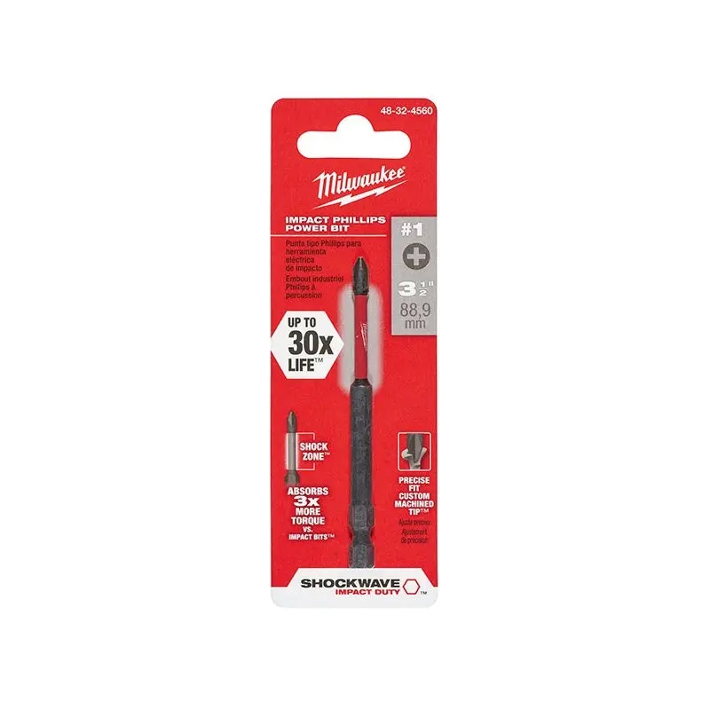 Milwaukee 48-32-4560 Shockwave 3.5-Inch Ph1 Impact Bit