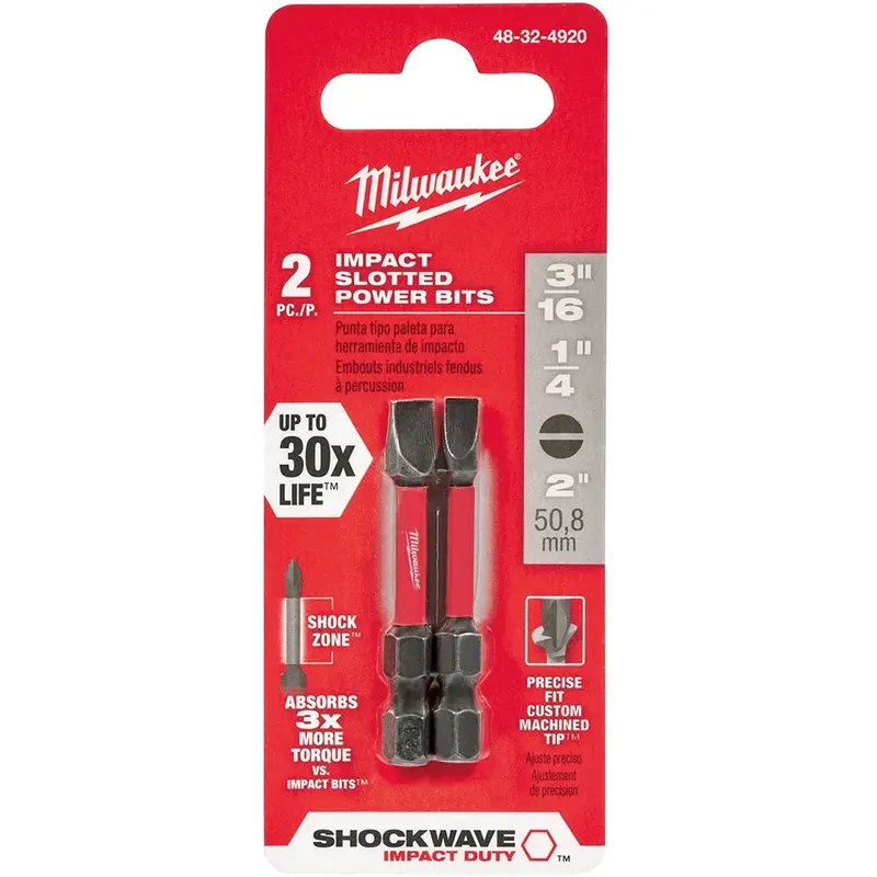 Milwaukee 48-32-4920 Shockwave 2-Inch 2-Piece  Slotted Impact Bit Set