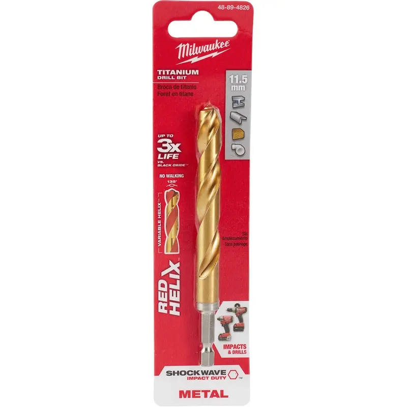 Milwaukee 48-89-4826 Metric Shockwave Titanium Red Helix 11.5mm
