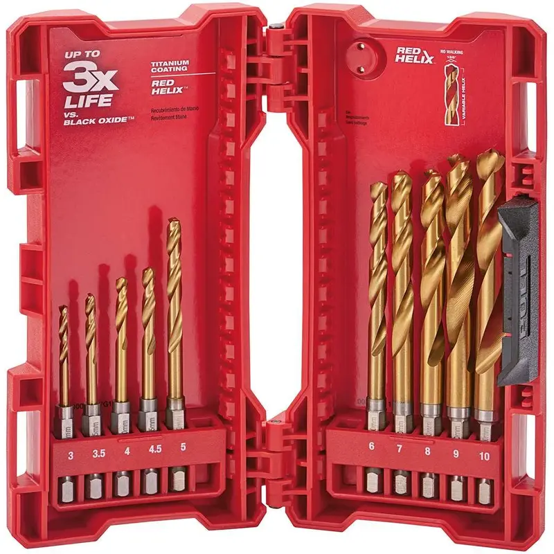Milwaukee 48-89-4859 Shockwave Red Helix Titanium Metric Set, 10-Piece