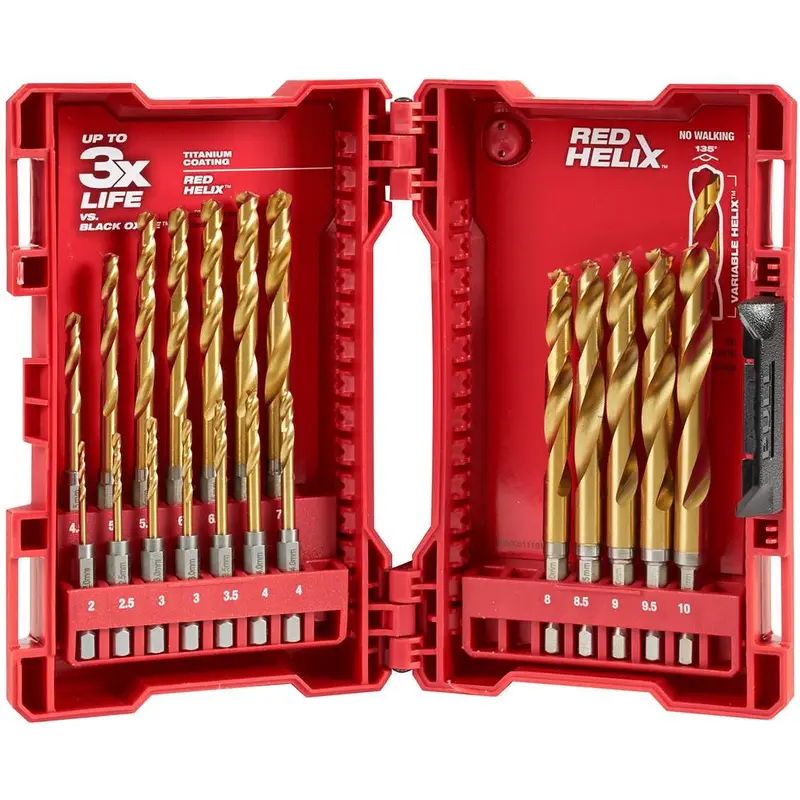 Milwaukee 48-89-4860 Shockwave Red Helix Titanium Metric Set, 19-Piece