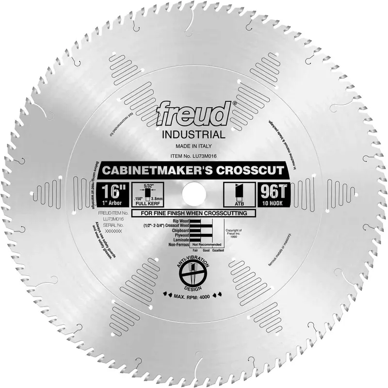 Freud LU73M016 16 in. Cabinetmakers Crosscut Blade
