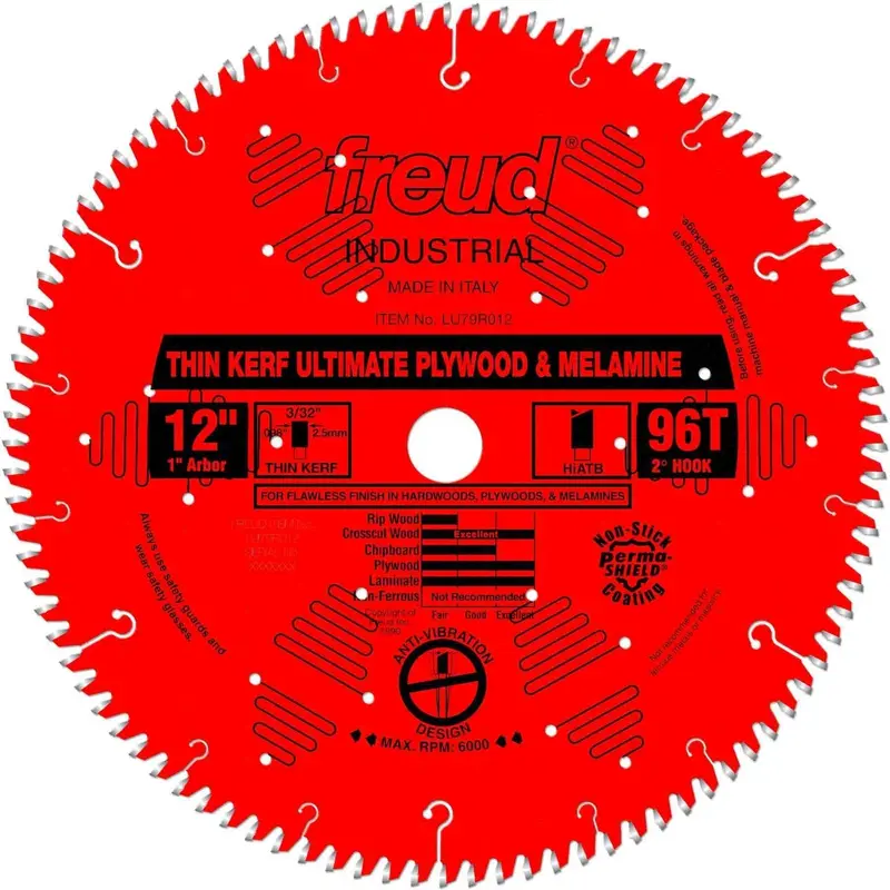 Freud LU79R012 12 in. Thin Kerf Ultimate Plywood & Melamine Blade