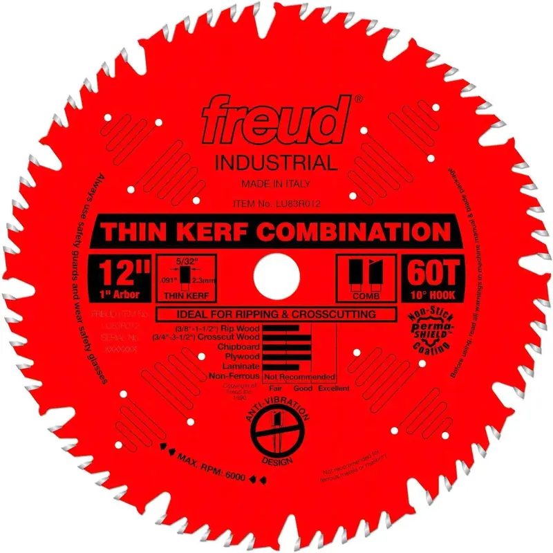 Freud LU83R012 12 in. Thin Kerf Combination Blade