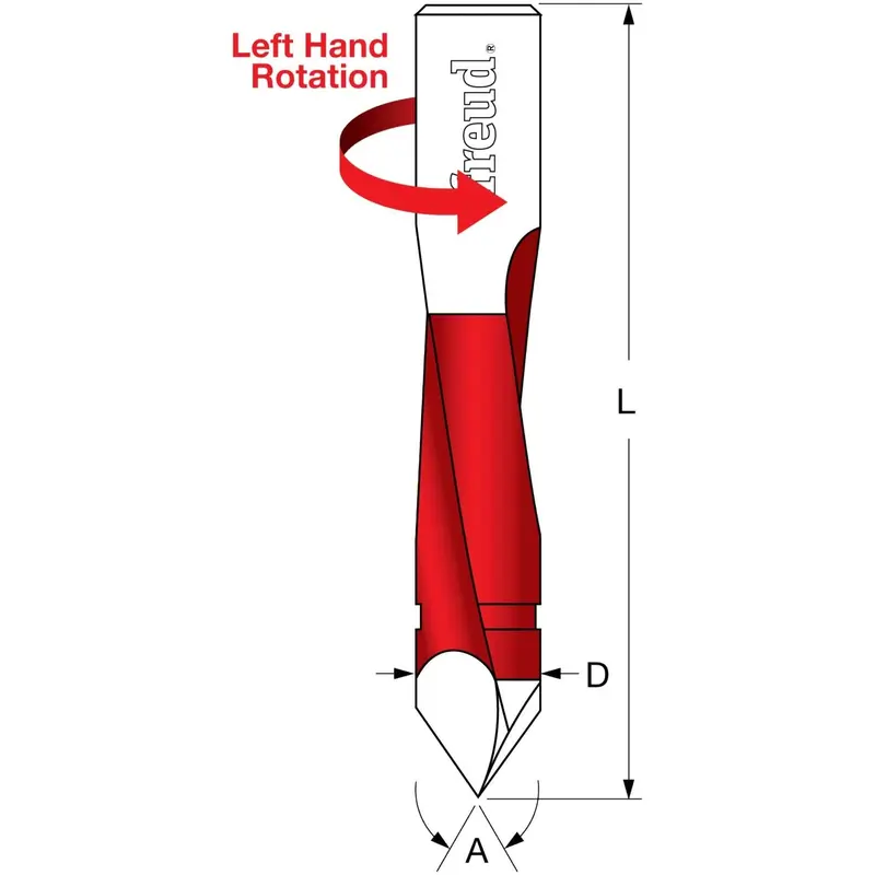 Freud TH93857L 3/8 Through Hole Bit