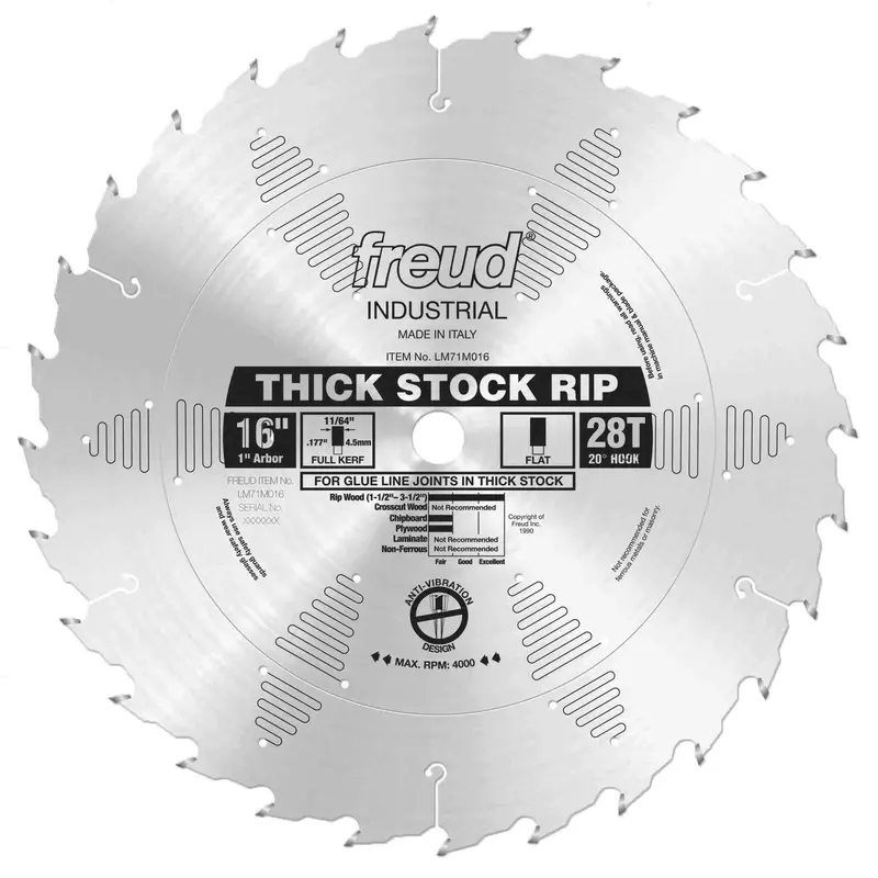 Freud LM71M016 16 in. Thick Stock Rip Blade