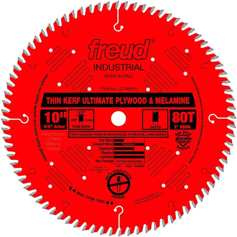 Freud LU79R010 10 in. Thin Kerf Ultimate Plywood & Melamine Blade