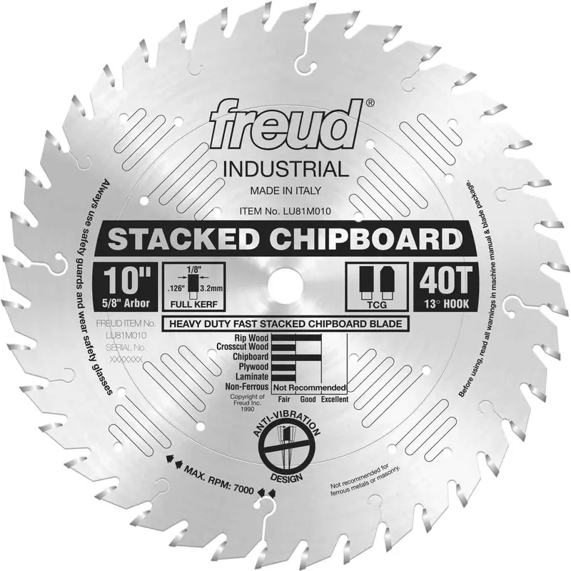Freud LU81M010 10 in. Heavy Duty Stacked Chipboard Blade