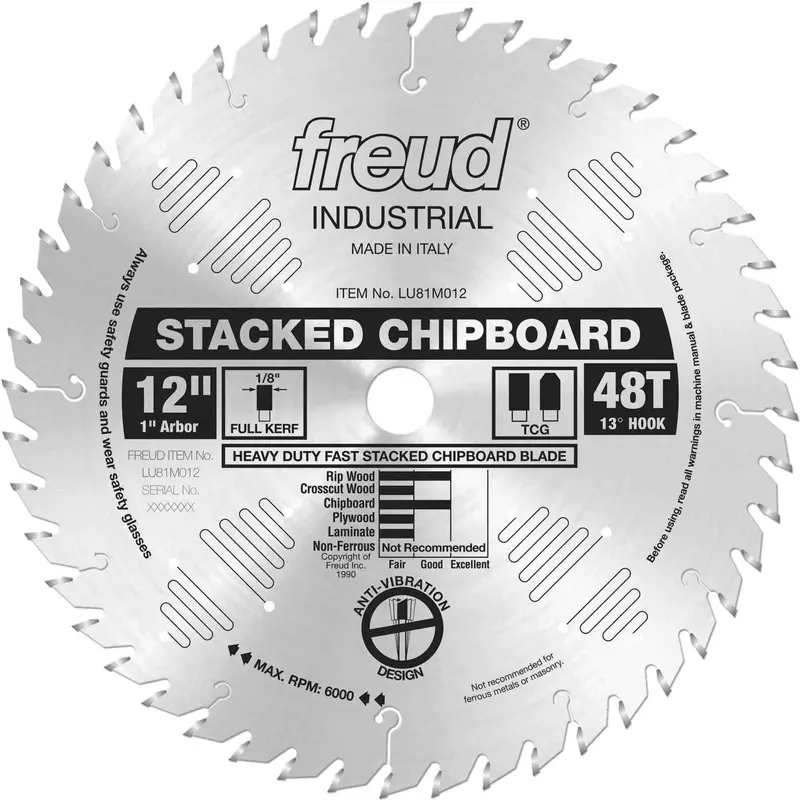 Freud LU81M012 12 in. Heavy Duty Stacked Chipboard Blade