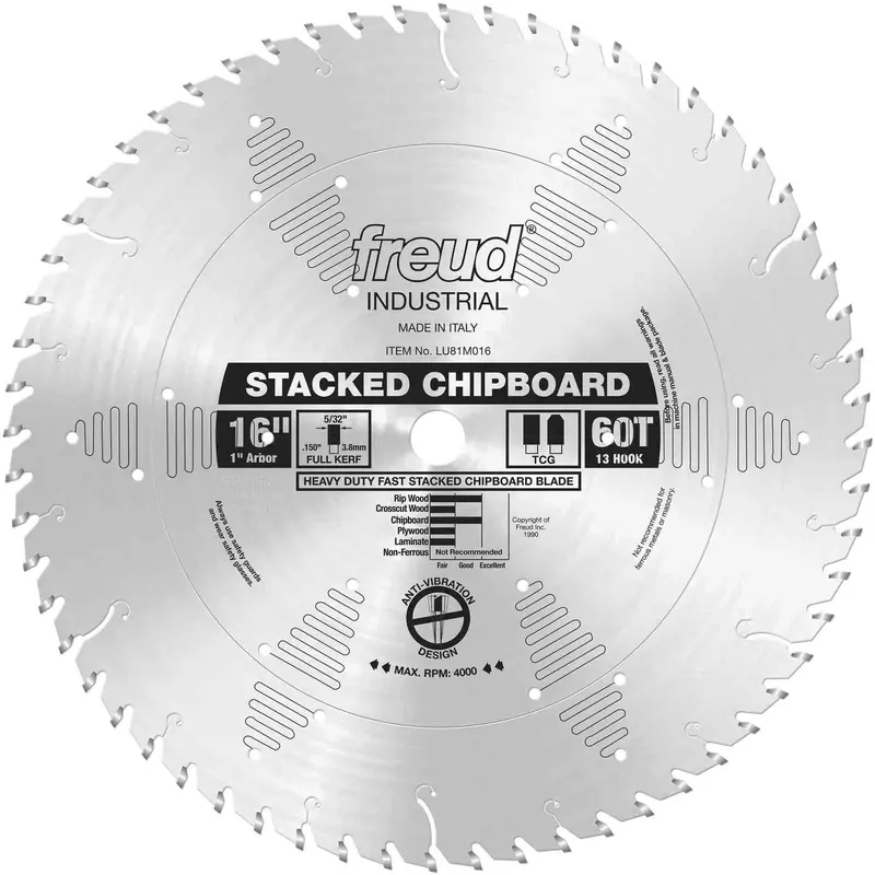 Freud LU81M016 16 in. Heavy Duty Stacked Chipboard Blade
