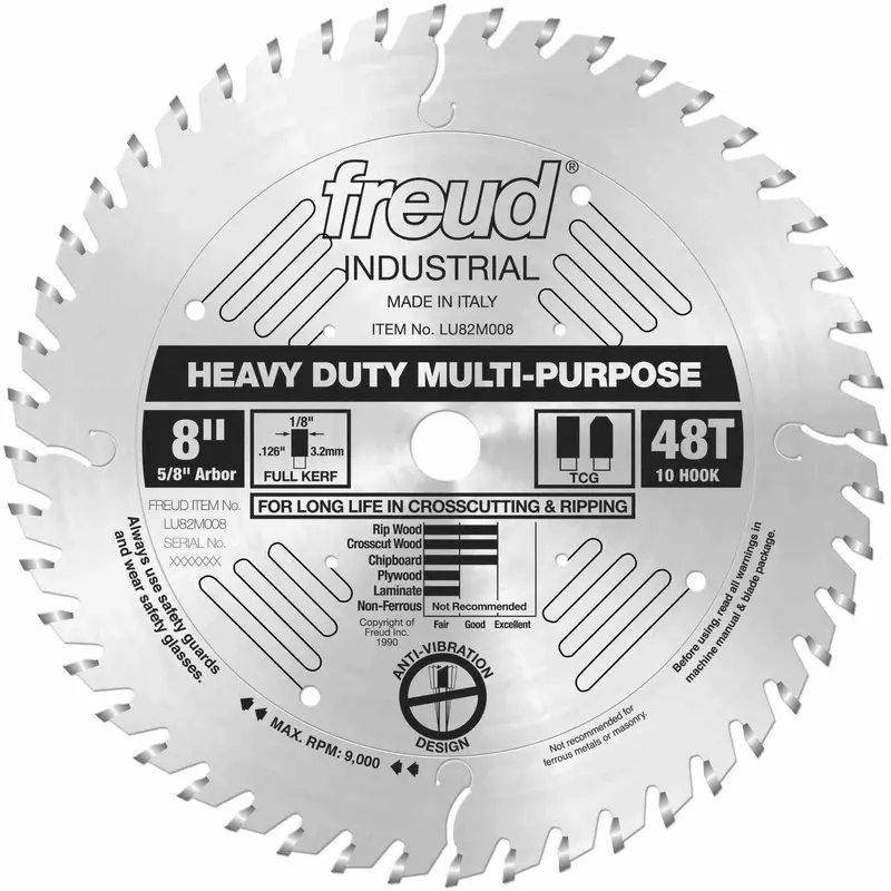 Freud LU82M008 8 in. Heavy Duty Multi-Purpose Blade