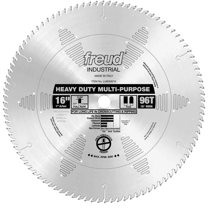 Freud LU82M016 16 in. Heavy Duty Multi-Purpose Blade