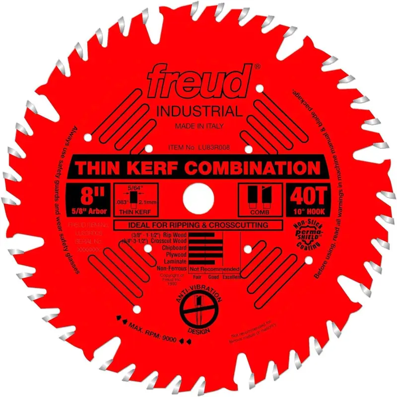Freud LU83R008 8 in. Thin Kerf Combination Blade