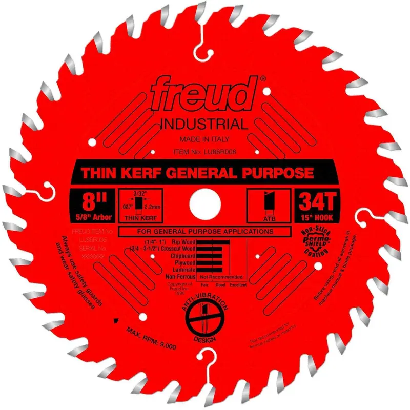Freud LU86R008 8 in. Thin Kerf General Purpose Blade