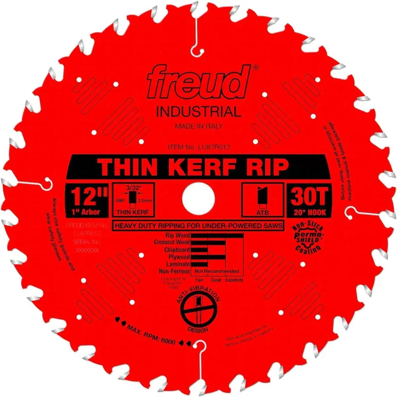 Freud LU87R012 12 in. Thin Kerf Rip Blade