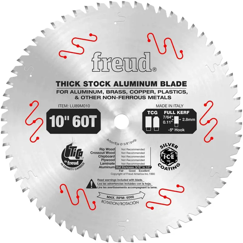 Freud LU89M010 10 in. Thick Stock Aluminum Metal Blade