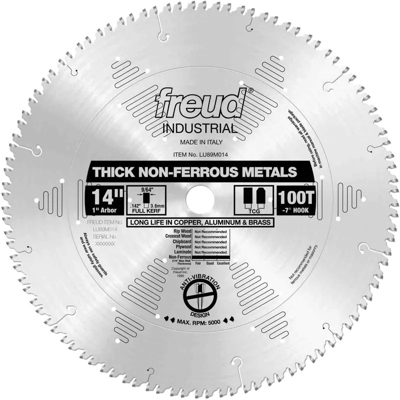 Freud LU89M014 14 in. Thick Stock Aluminum Metal Blade