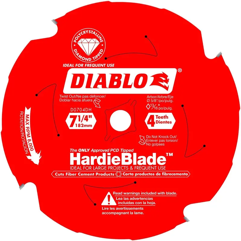 Diablo D0704DH 7-1/4 in. x 4-Tooth  (PCD) Fiber Cement HardieBlade