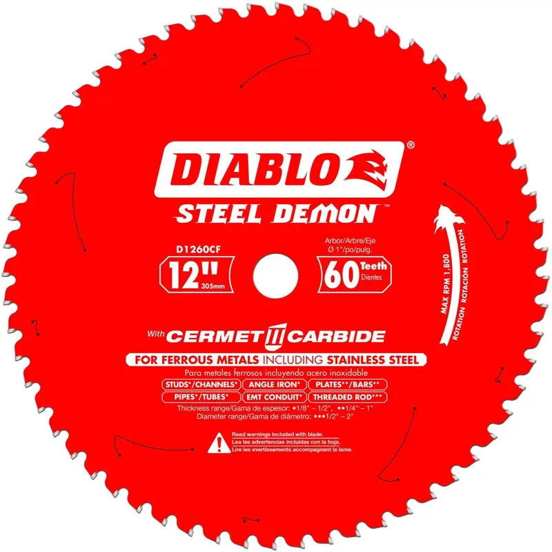 Diablo D1260CF 12 in. x 60-Tooth  Steel Demon Cermet Metal and Stainless Steel Cutting Saw Blade